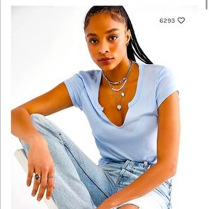 Free people always yours blue tee